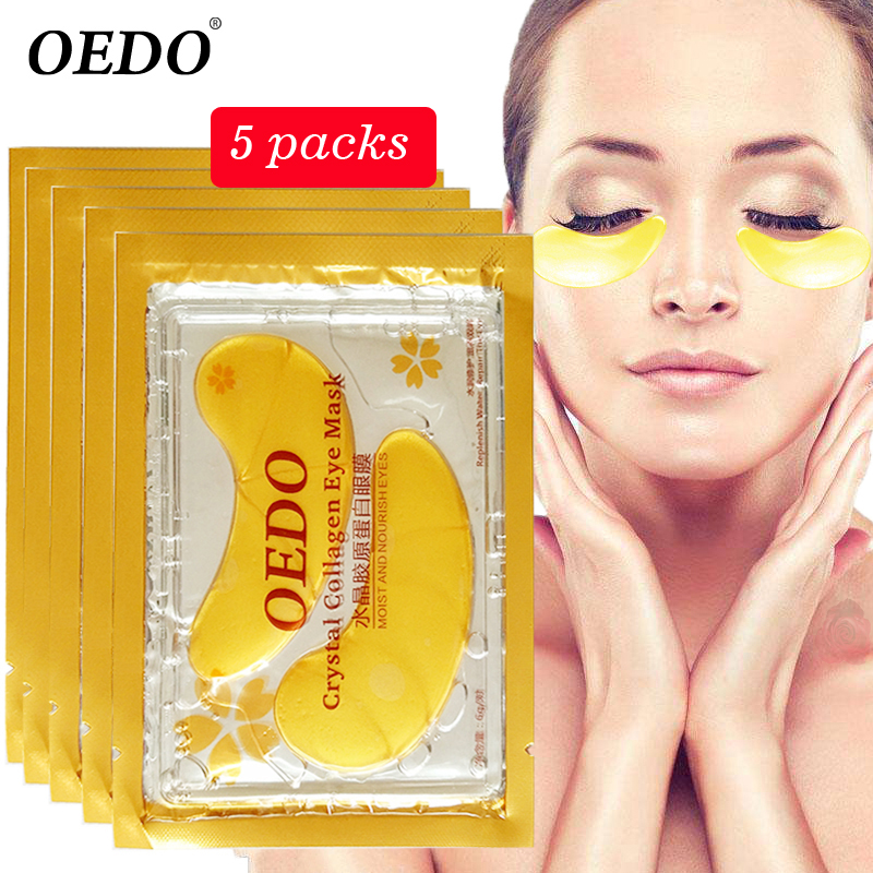 10pcs=5pack Anti-Aging Gold Crystal Collagen Eye Mask Skin Care Eye Patches Crystal Beauty Anti Dark Circle Anti-Puffiness Cream