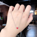 Ramos New sweet cute handmade red drop glaze Heart-shaped necklace fresh fashion trend peach girlfriend love