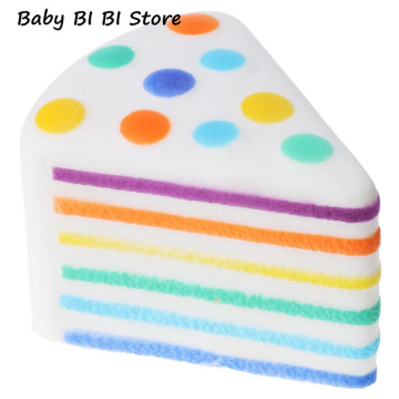 Triangle Rainbow Cake Foam Material Squishy Anti-stress PU Slow Rising Toys Gift For Kids