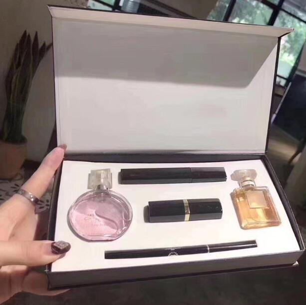 HOT Makeup set Kollection Lipstick Mascara perfume Eyeliner Pencil 5in1 set Gift Box New