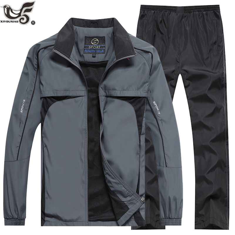 New Men's Spring Autumn Set outwear Men Sportswear 2 Piece Set Sport Suit Jacket+Pant Sweat suit Male Little monster Tracksuit