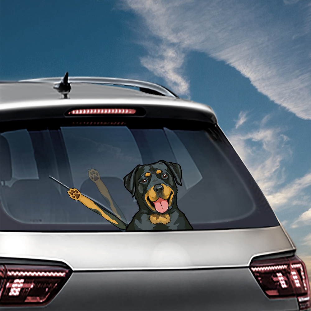 New Cute Cartoon Dog Stickers Funny Cool Moving Paw Window Wiper Stickers and Decals For Car Styling Rear Windshield Decorations