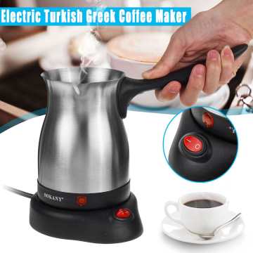 Electric Coffee Maker Stainless Steel Turkish Greek Coffee Machine Espresso Moka Pot Home Office Coffee Pot Waterproof IPX4