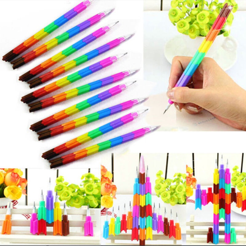4pcs /Lot Building Block Pencils Creative Pencil Kid Children School Office Supplies Prize Gift Stationery
