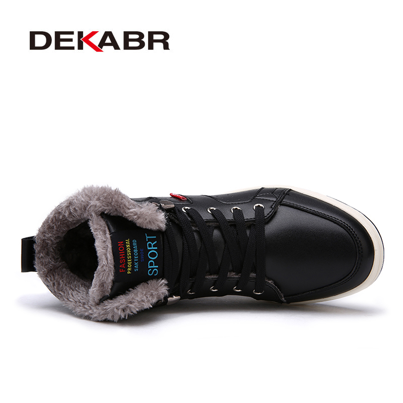 DEKABR High Quality Fashion Autumn Winter Men's Boots Warm Working Boots Lace Up Men's Desert Boots Round Toe High Top Shoes