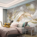 Custom 3D Mural Wallpaper Home Decor Golden Abstract Lines Feather Wall Decals For Living Room Sofa TV Background Wall Painting