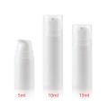 1pcs 2020 New 5ml 10ml 15ml Plastic White PP Mini Airless Pump Lotion Bottle Pot Skin Care Cream Container Snap On Emulsion Can