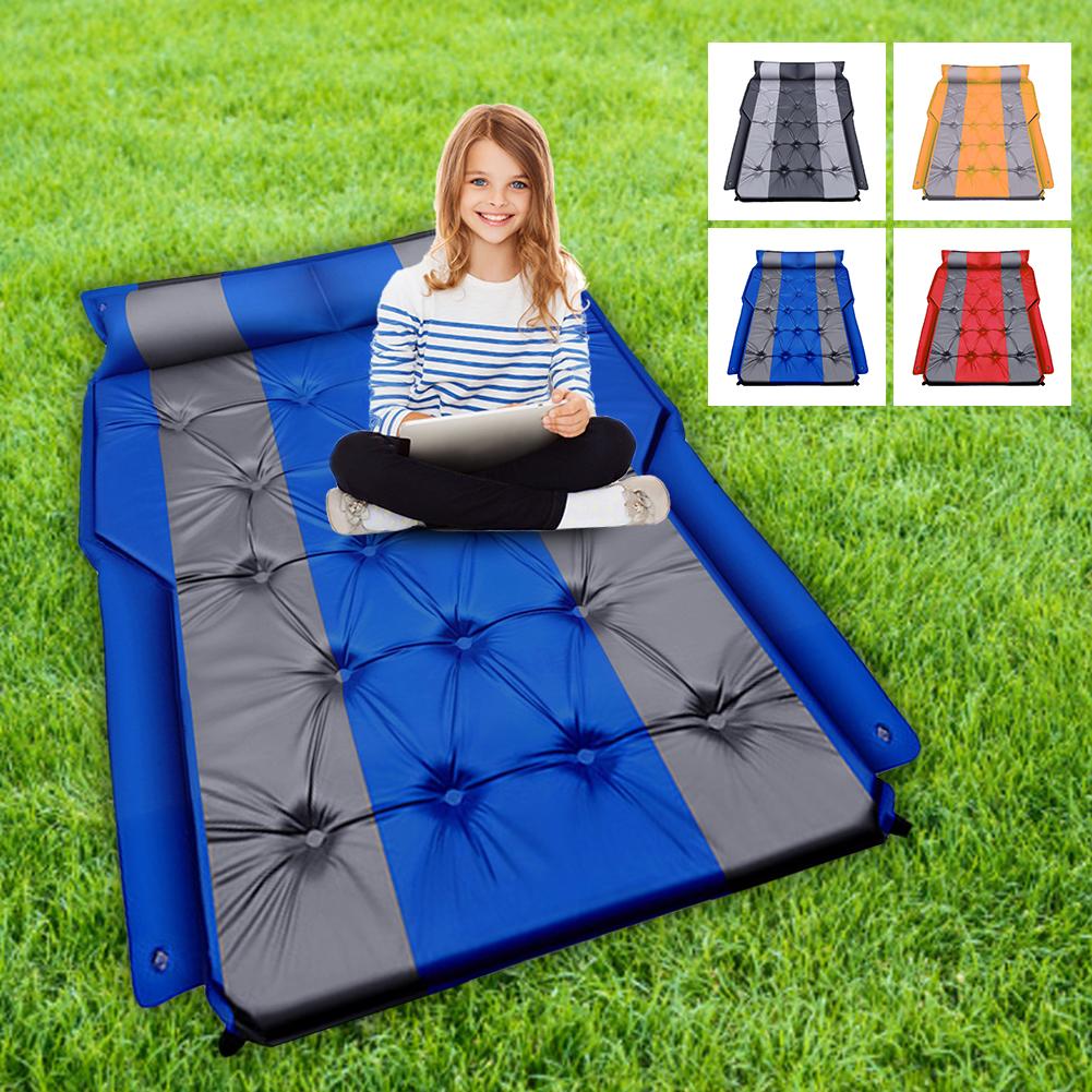 Car Inflatable Bed Travel Mattress Air Bed Rear Row Car Sleeping Pad Multifunctional Sofa Pillow Outdoor Camping Mat Cushion