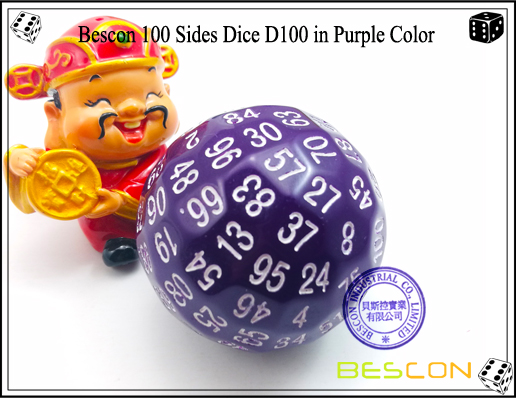 Bescon 100 Sides Dice D100 in Purple Color-1