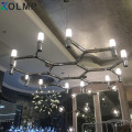 Black/white/chrome/Gold Aluminum Crown MAJOR Design Duplex Villa Restaurant Lighting 9/12 Heads 3 layers Candle Pendant Light