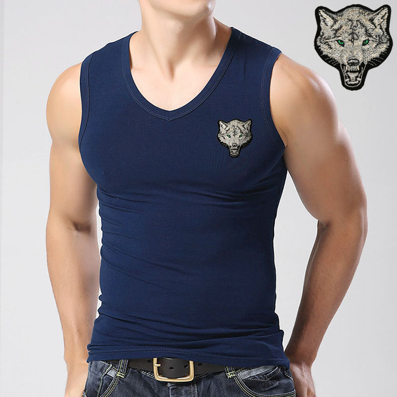 Men's Tank Tops 100% Cotton Wolf Sleeveless Undershirts For Male Bodybuilding Direwolf Tank Tops White Casual Summer Vest S-XXL