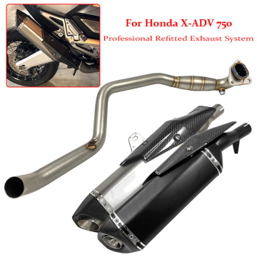 Motorcycle full System For HONDA X-ADV750 Front Link Pipe Exhaust Muffler Tube Header Slip On for Honda X-ADV 750 XADV