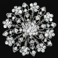 Decorative Rhinestone Garment Jewelry Big Flower Brooch Pin Bridal Wedding Crystal flower shape fashion design