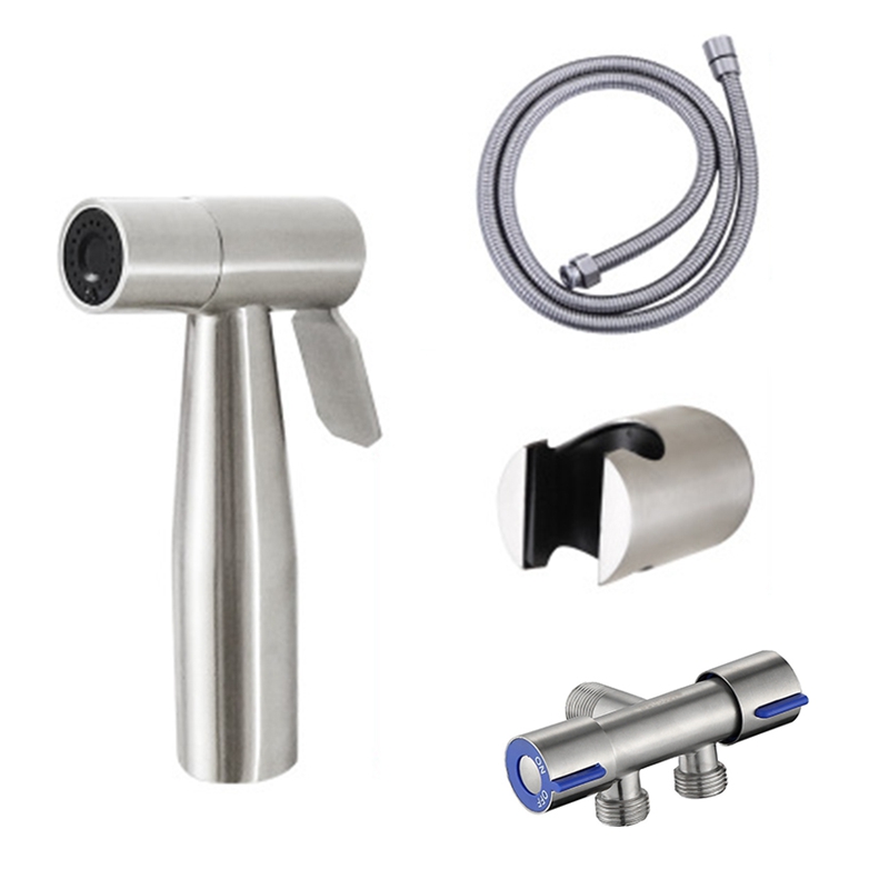 High Pressure Bidet Toilet Spray Set Comp Booster Nozzle Bathroom Sink Spray Stainless Steel