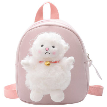 Canvas Children Backpacks Kindergarten SchoolBag Cute Doll Lamb Schoolbag Toddler Kids Backpack for Girl Boy School Bags Student