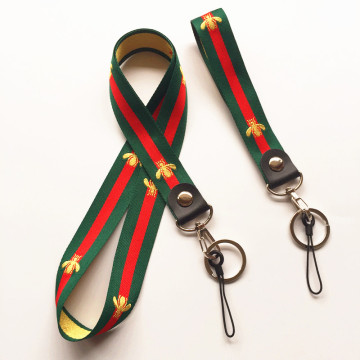 2.5cm width wholesale 5pcs a lot Stripe Neck Lanyards and wrist strap Keychain for phones