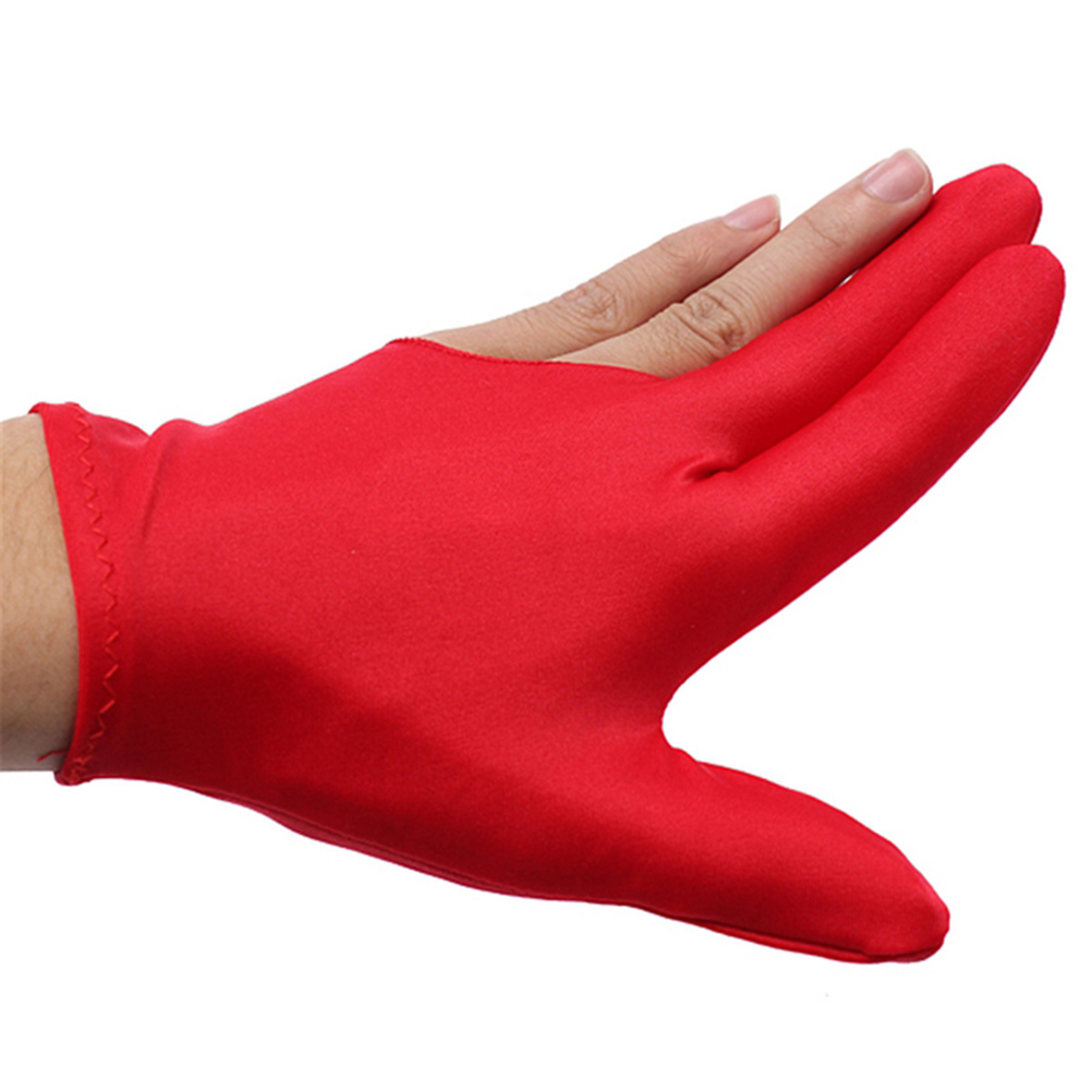 4 Colors 1Pc HOT Spandex Snooker Billiard Cue Glove Pool Left Hand Open Three Finger Accessory for Unisex Women and Men