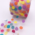 5yards 60mm 120mm Colorful Dots Print Organza Stain Ribbon for DIY Crafts Hair Accessories Handmade Materials Gift Box Ribbons