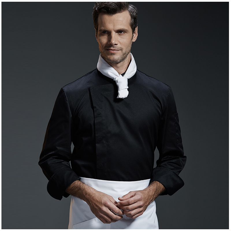 uniform hotel professional head chef uniform restaurant kitchen grey chef jacket Food service long sleeve cook clothes