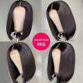 YLHoney 4x4 Lace Front Short Bob Human Hair Wigs Pre-Plucked Brazilian Straight Human Hair Wigs 150% Density Remy wig 8-14"