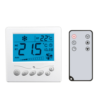 AC220V remote control room thermostat Large LCD screen thermostat for motorized valve or air damper, 3 fan speed