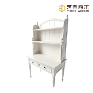 White Wooden Desk with Hutch