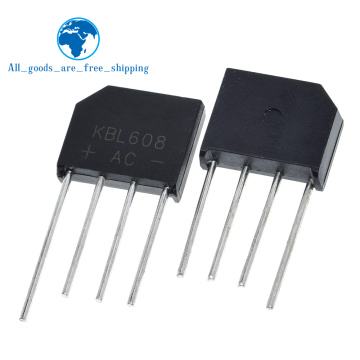 5PCS/LOT KBL608 KBL 608 Bridge Pile 6A 800V Flat Bridge Rectifier New