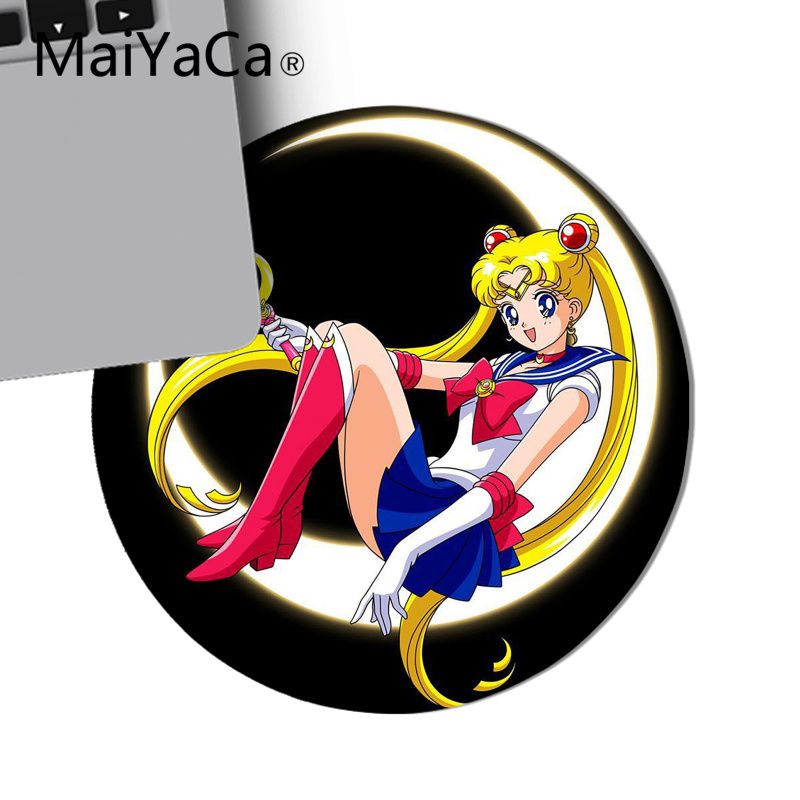 MaiYaCa Sailor Moon Rubber PC Computer Gaming mousepad Game Carpet Mouse Pad round mouse Mat Anti Slip desk mat 22x22cm