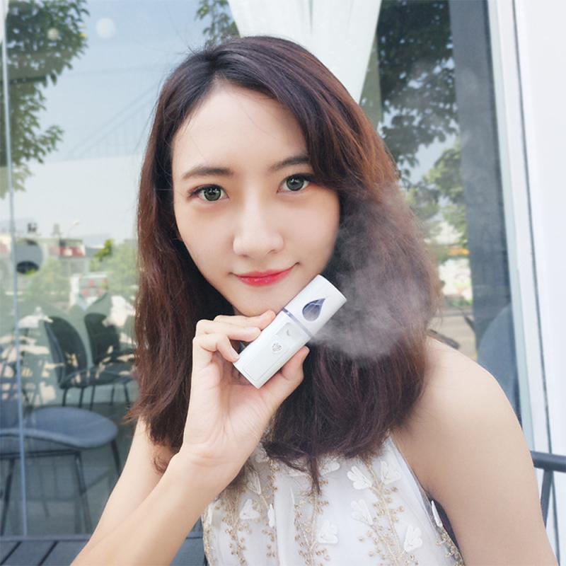 Mirror Beauty Steaming Face Meter USB Charging Portable Nano Spray Facial Humidifier Mini Compact Skin Care Tool Dropshipping