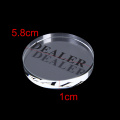 1PC 58mm diameter Acrylic Button Pressing Poker Cards Guard poker dealer button poker chips