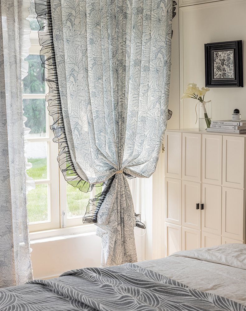 Window Screen Tulle Printed Curtain Sheer