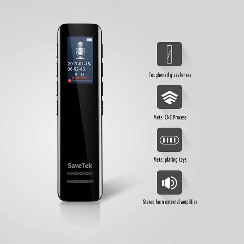 Savetek USB Pen 8GB 16GB Voice Activated Digital Audio Voice Recorder Hi Fi Lossless Mp3 Player Recording 1536Kbps