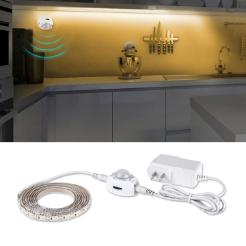 Human Body Motion Sensor LED Cabinet Light DC12V Fexible Strip 1-5M for Kitchen Wardrobe Bedroom Decor Night Auto Emergency Lamp