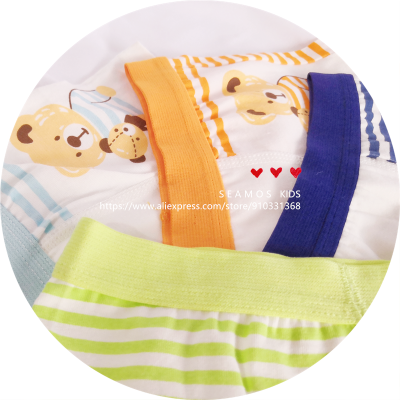 3Pcs Lot Kids Shorts Boys Underwear Stripe Bear Color Baby Children's Cotton Briefs ZL39