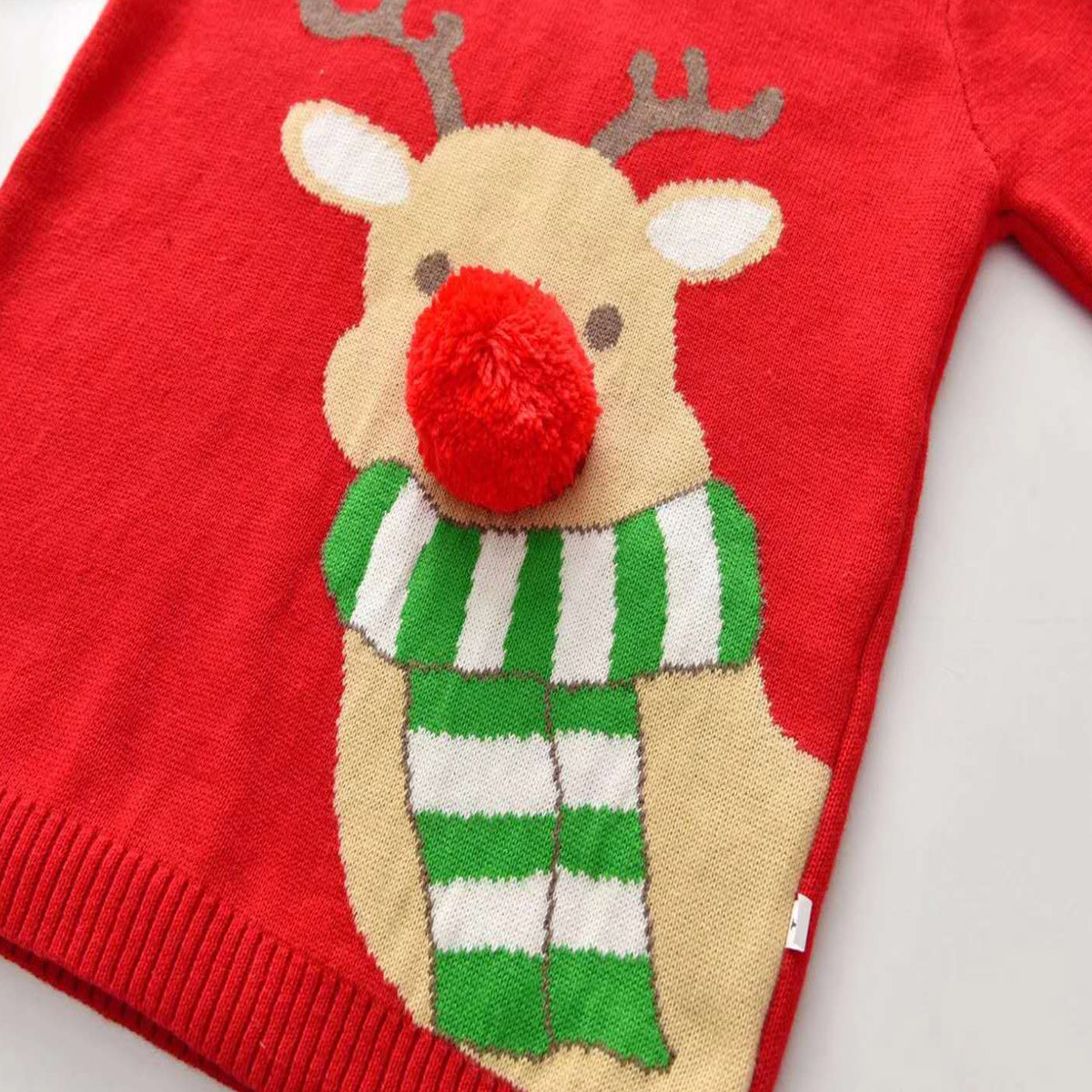 1-6Years Christmas Baby Girls Boys Sweaters Snowman Print Long Sleeve Pullover Knit Warm Tops