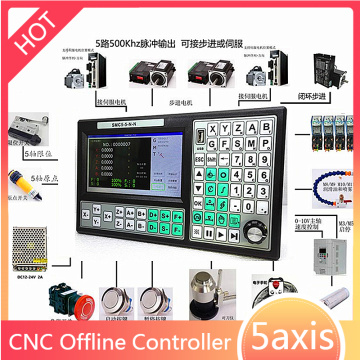 5 axis CNC Control System Offline Controller 500KHZ Motion 7 Inch Large Screen Replace Mach3 USB for CNC Engraving Machine