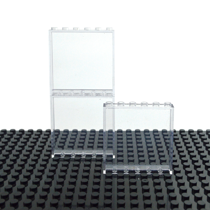 10pcs Door Window Frame Wall City DIY Building Block 1*6*5 1*4*3 Glass Transparent Panel House Parts MOC Bricks Construction Toy