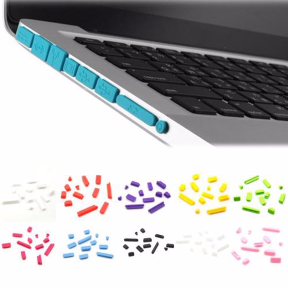 12PCS Colorful Soft Silicone Dust Plug for Macbook Air 13" 11" Retina Ports Laptop Rubber Anti-Dust Plug Dustproof Cover Stopper