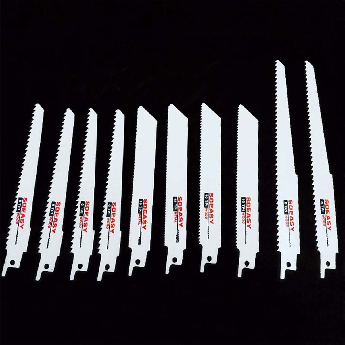 10pcs Saw Blades Set Carbide Woodworking Wood Fibreboard Metal Cutting Reciprocating Power Tools Accessories