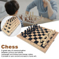 Wooden Folding Chess Set Felted Game Board Interior for Storage Adult Kids Beginner Gift Family Game Chess Board
