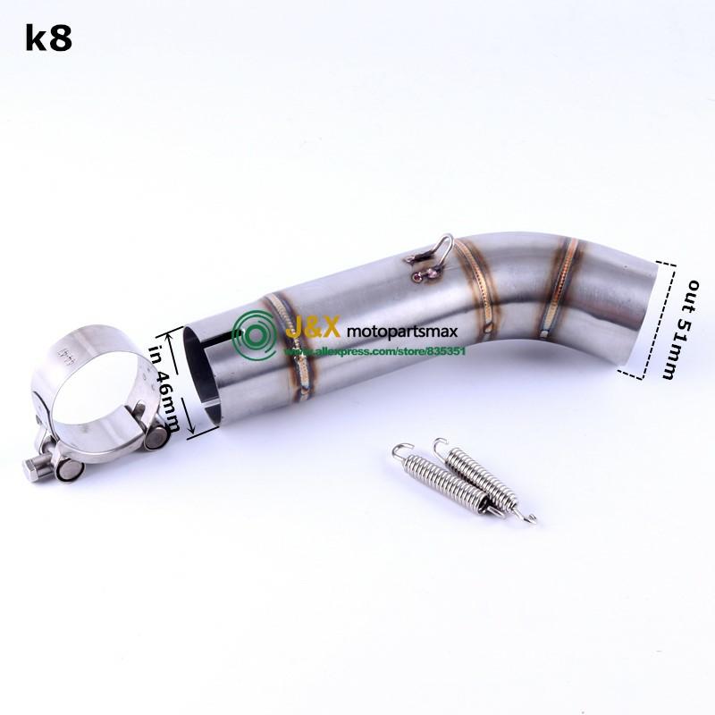 Motorcycle Exhaust Muffler Full System Middle Link Connector Mid Pipe Slip On For suzuki GSX R600 R750 GSXR600 GSXR750 K7 2007