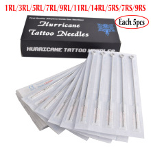 50pcs/set Mixture Size Assorted Sterilized Tattoo Needles 1RL/3RL/5RL/7RL/9RL/11RL/14RL/5RS/7RS/9RS 10 Different Size Each 5pcs