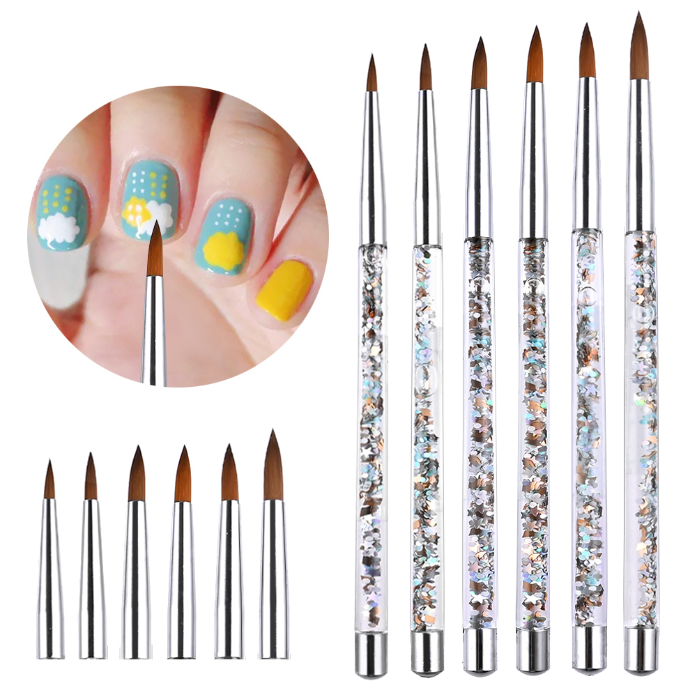 Professional Nail Brushes Manicure UV Gel Brush Pen Transparent Acrylic Nail Art Painting Drawing Brush Phototherapy Tools