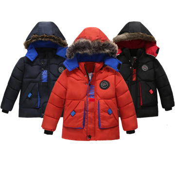 Winter Thicken Boys Jacket Fashion Style Keep Warm Hooded Kids Jacket Autumn Zipper Boys Outerwear 2-5 Years Old Kids Clothes