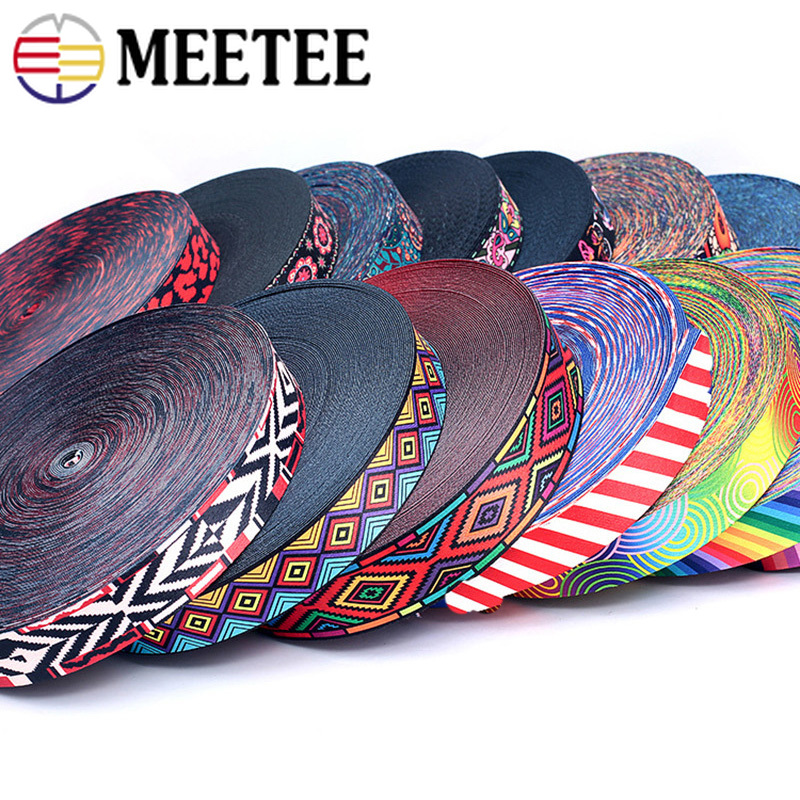 Meetee 10Meters 50mm Ethnic Jacquard Polyester Webbing Costume Belt Decoration Lace Ribbon DIY Bags Strap Band Sewing Accessory