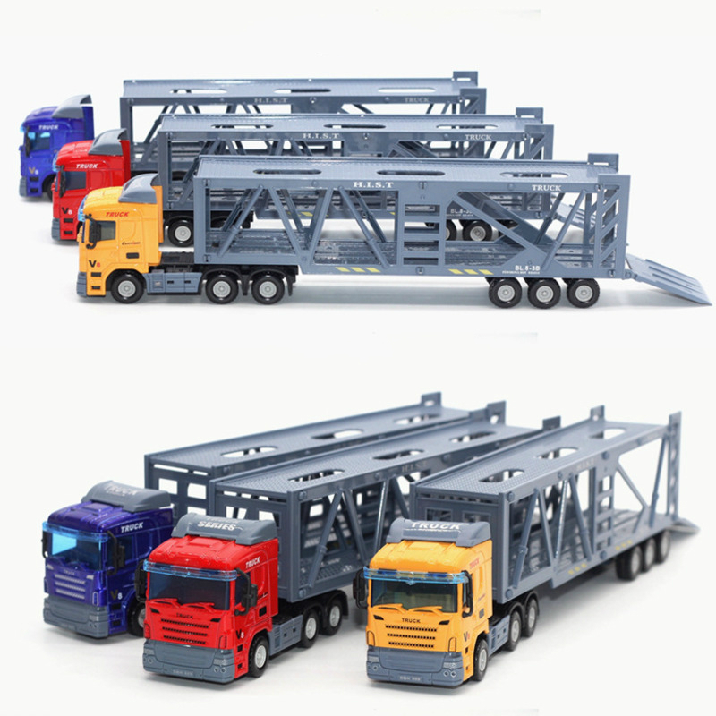 Alloy Metal Car Model Container Truck Diecast Model Educational Toys For Children Kids Christmas Birthday Gift For Boys Vehicle