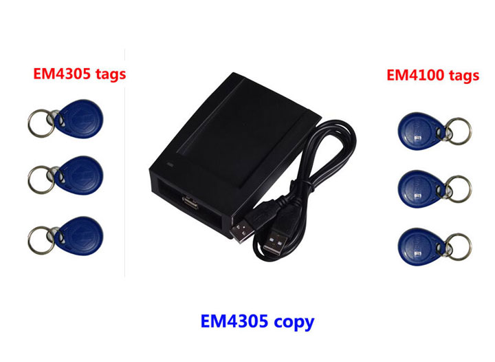 RFID 125Khz Copier reader with software , ID Card Copy writer + 3pcs copied EM4305 Tag+3pcs EM4100 tags,min:1pcs