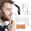 Hair Growth Beard Styling Beard Care Set Beard Shaping Template Comb Barber Tool Beard Styling Comb Scissors Mens Beard Tool