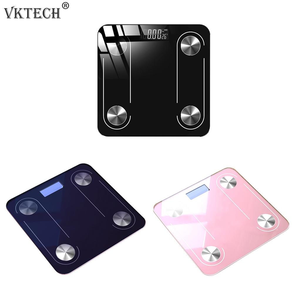 Smart Bluetooth Scale USB Charging Tempered Glass Floor Body Weight Scale Body Fat BMI Weighing Scales Bathroom Products
