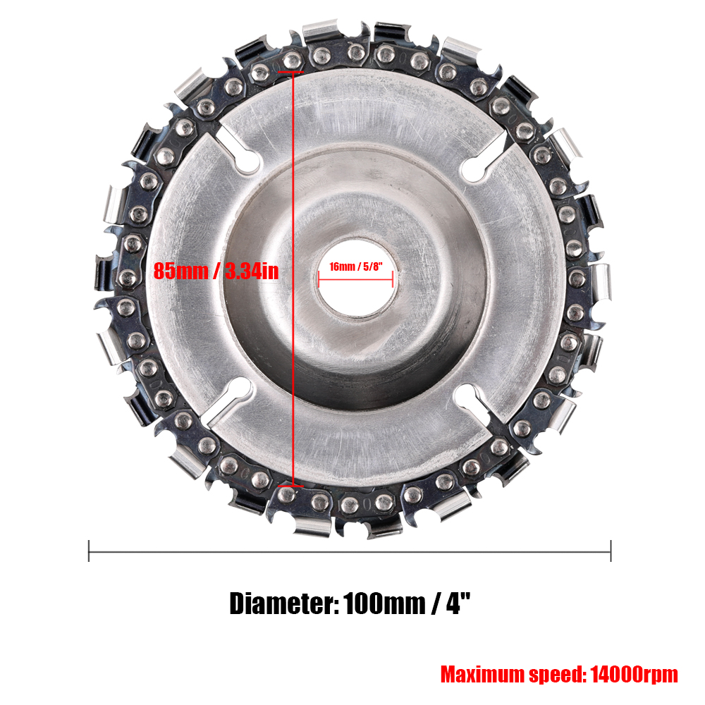 4 Inch Grinder Disc With Chain 22 Tooth Fine Cut Chain Set for 100/115 Angle Grinders